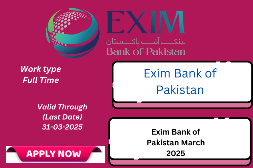 Career Opportunities at Exim Bank of Pakistan in Islamabad