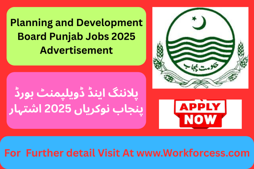 Advertisement for Planning and Development Board Punjab Jobs 2025