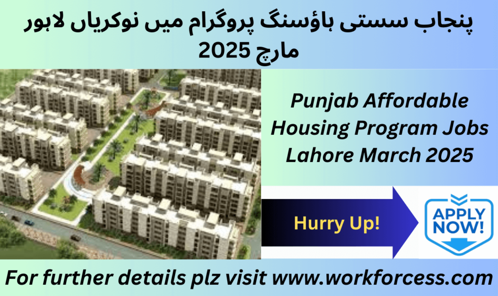 Punjab Affordable Housing Program Jobs Lahore March 2025 Advertisement