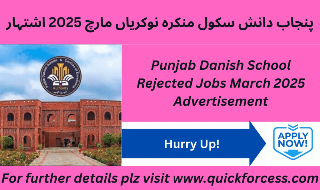 Punjab Daanish School Mankera Jobs 2025 – Apply Now