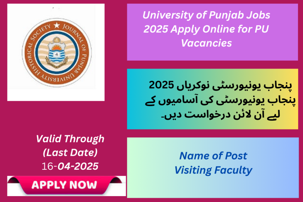 University of Punjab Jobs 2025 Apply Online for PU Vacancies