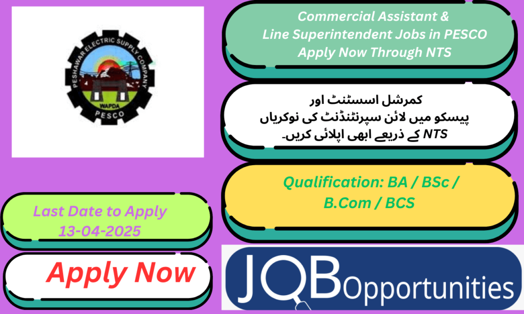 Commercial Assistant &
Line Superintendent Jobs in PESCO
Apply Now Through NTS