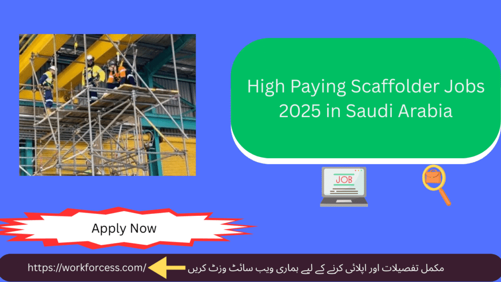 Certified scaffolders at work on a mega infrastructure project in Riyadh, showcasing their essential role in Saudi Arabia’s booming construction industry.