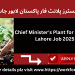 Chief Ministers Plant For Pakistan Lahore Job 2025